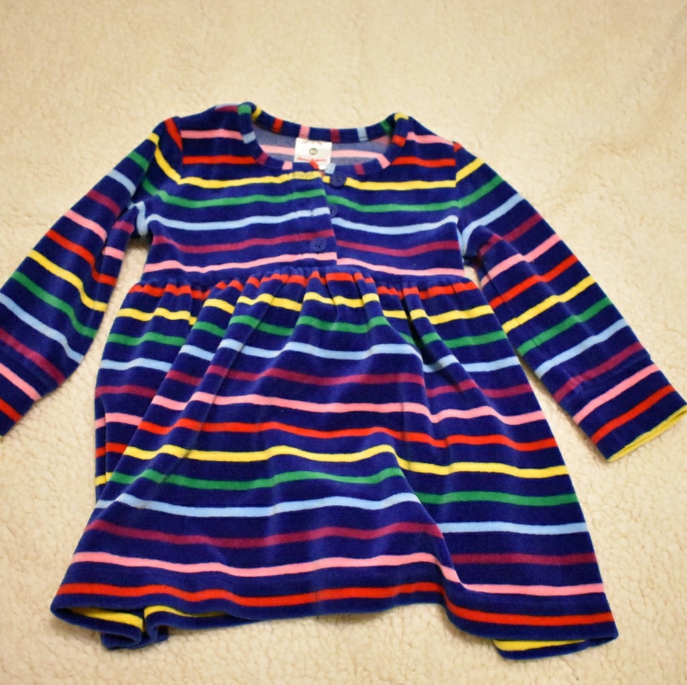 Hanna Andersson Blue Fleece Dress top size 80